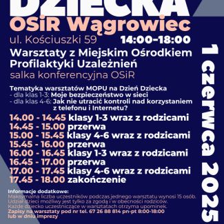 Zdjęcie główne aktualności 1 czerwca 2025 zapraszamy na warsztaty profilaktyczno-edukacyjne
